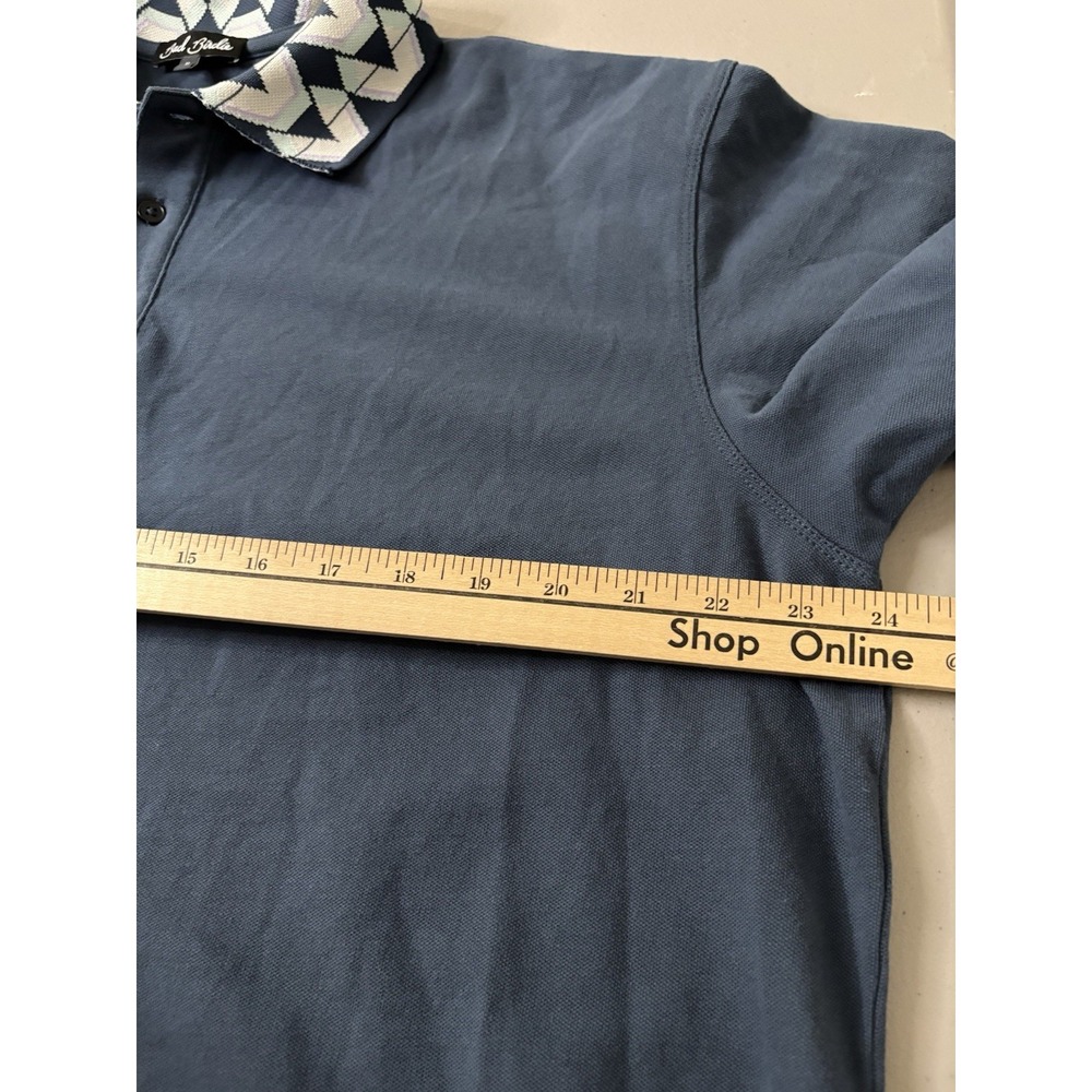 Bad Birdie Polo Shirt Men's XL Golf Aztec Southwest Navy Blue Geometric Collars - Picture 6 of 11